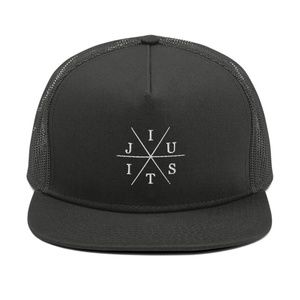 Jiu-Jitsu Triangle Design Charcoal Snapback Trucker Hat for BJJ